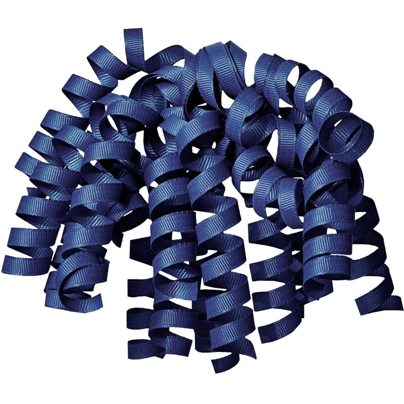 Jillson Roberts 6-Count Self-Adhesive Grosgrain Curly Bows Gift Wrap Accessory, Navy - Image 1